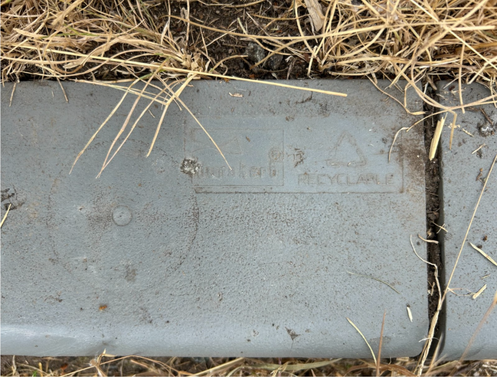 Close-up showing the original Durakerb® units after around twenty years.